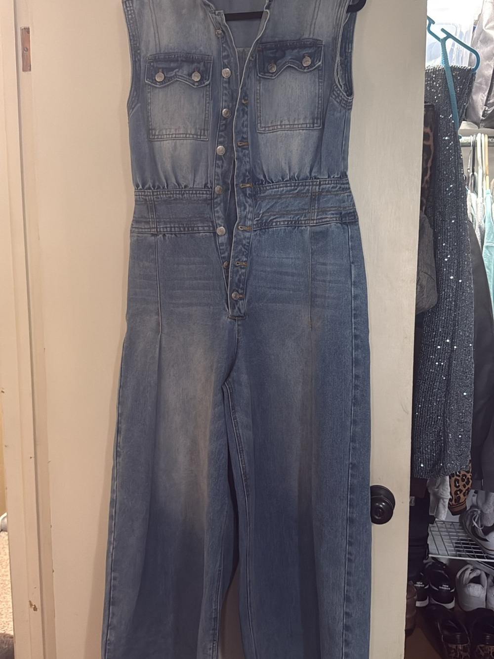 Women's Light Blue Denim Jumpsuit Jeans